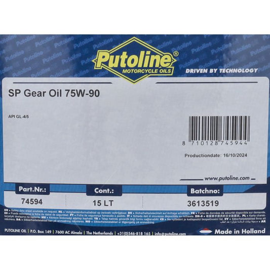 Huile de transmission Putoline 75W90 bag-in-box 15L 74594