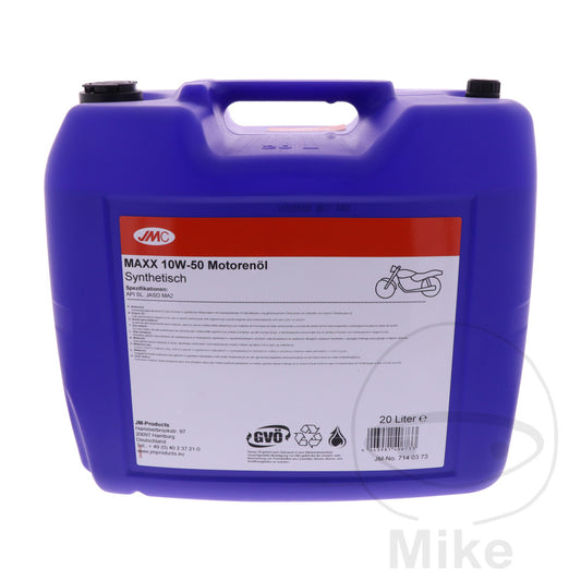 Huile moteur JMC Maxx 10W50 4T synthétique 20 L