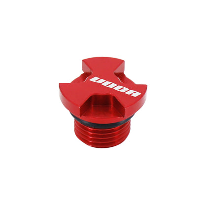Bouchon d'huile VOCA Racing Evo aluminium CNC rouge pour Derbi 50 Senda GPR