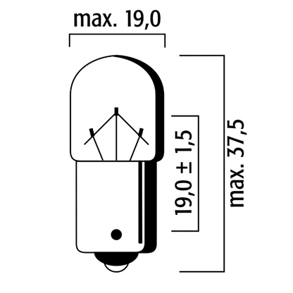 Ampoule-lampe standard 12V 10W culot BAU15S norme RY10W graisseur orange (feu de position) (ergot decale) (vendu a l unite) -Flosser