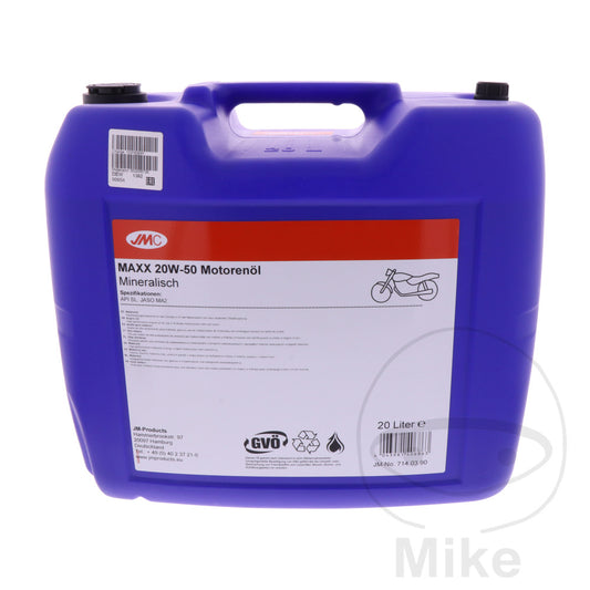 Huile Moteur JMC Maxx 20W50 4T 20 L Minérale