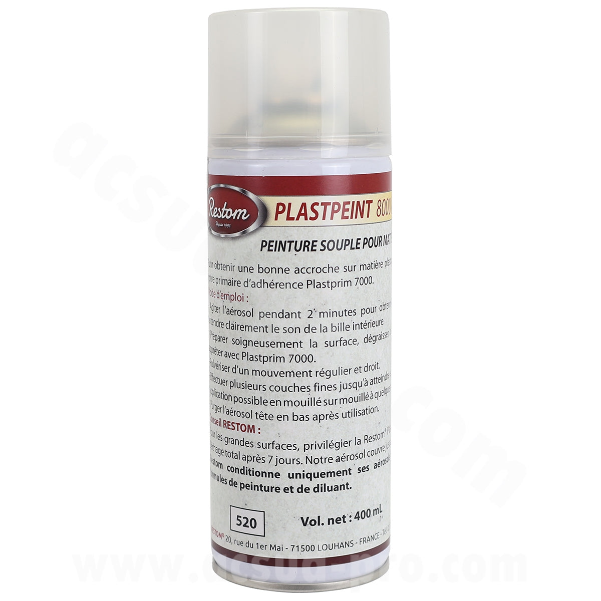 Restom plastpeint 8000 aérosol noir mat 400 ml