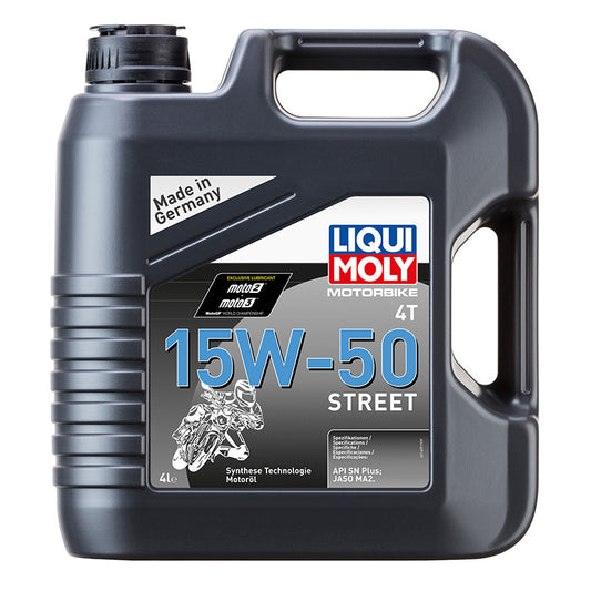 Huile moteur 4 temps synthétique Liqui Moly Moto Street 4T 15W50 (4 L)