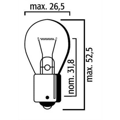 Ampoule-lampe standard 12V 10W culot BAU15S norme RY10W graisseur orange (feu de position) (ergot decale) (vendu a l unite) -Flosser