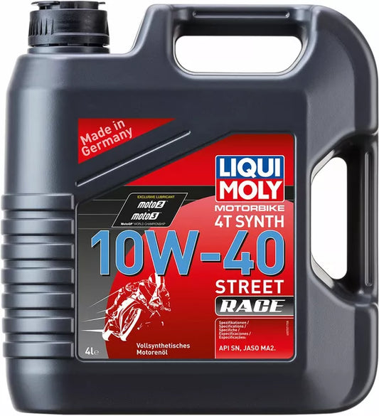 Huile moteur 4 temps Liqui Moly Moto Street Race 4T 10W40 synthèse 4 L
