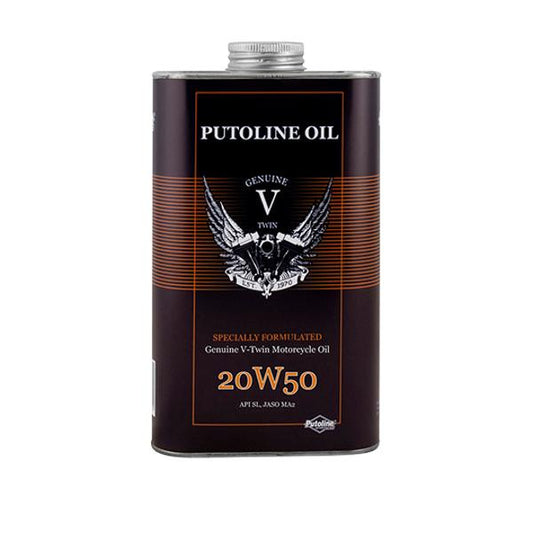 Huile moteur 4T Putoline Genuine V-Twin 20W50 100% synthèse 1L 74110