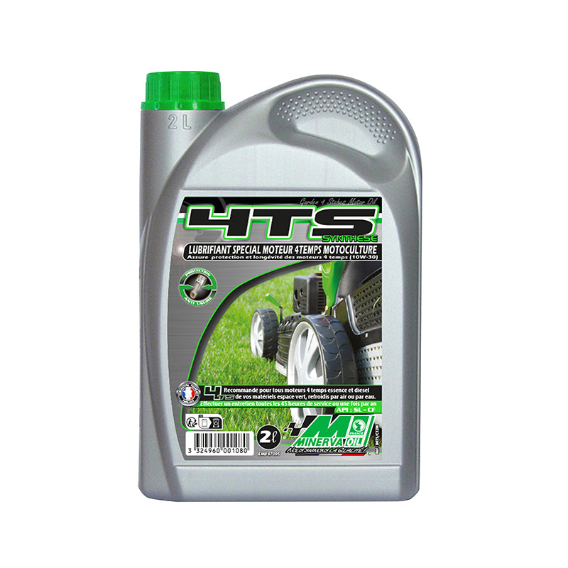 Huile moteur 4 temps synthèse MINERVA MOTOCULTURE 10W30 2L