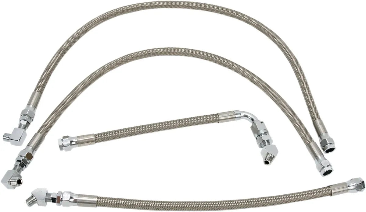 Kit de durites d'huile tressées en acier inoxydable Drag Specialties