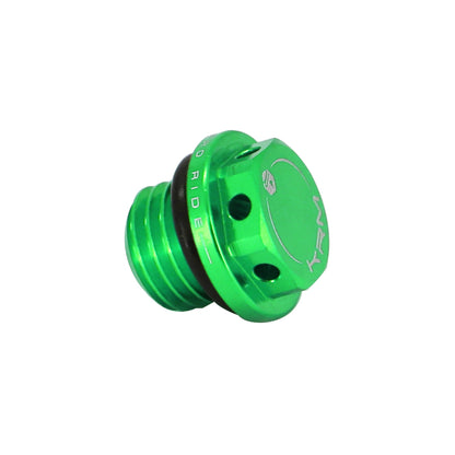 Bouchon d'huile 50 a boite Krm Pro Ride pour minarelli 50 AM6-BETA 50 rr-rieju 50 mrt-sherco 50 SM-R, se-r alu CNC vert