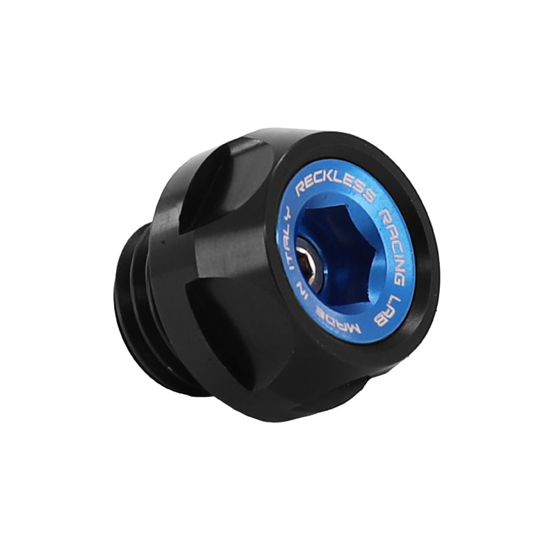 Bouchon d'huile moteur Reckless aluminium Yamaha 530 TMAX 2017-2019 noir-bleu