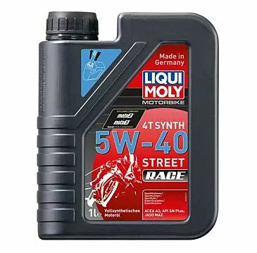 Huile moteur 4 temps Liqui Moly Moto Street Race 4T 5W40 1L 100% synthèse
