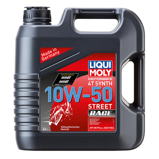 Huile moteur 4 temps Liqui Moly Moto Street Race 4T 10W50 synthèse 4 l