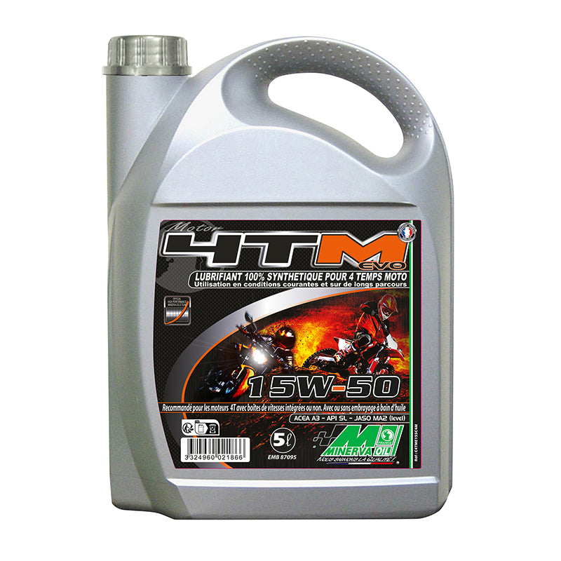 Huile moteur 4 temps MINERVA OIL synthèse 15W50 (5L)