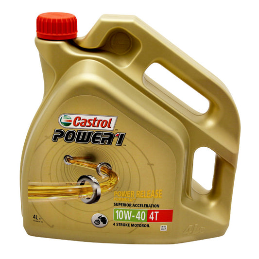 Huile moteur 4 temps Castrol Power 1 4T 10W40 semi-synthétique 4 L