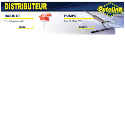 Robinet distributeur pour fût huile plastique 20L Putoline 31189