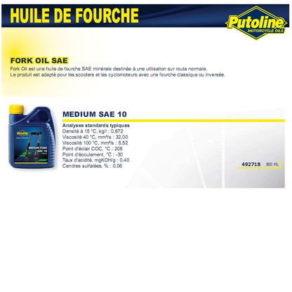 Huile de fourche Putoline 10W medium (500 ml) 74051