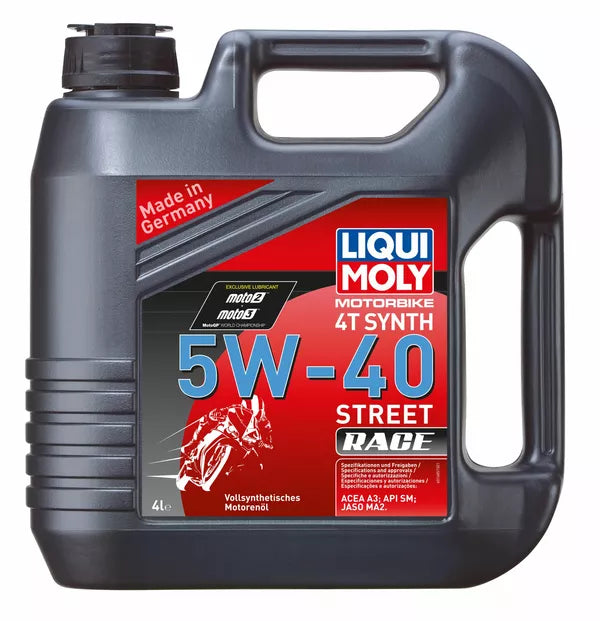 Huile moteur 4 temps Liqui Moly Moto Street Race 4T 5W40 100% synthèse 4 L