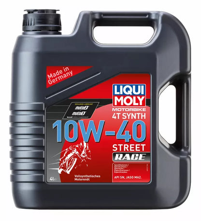 Huile moteur 4 temps Liqui Moly Moto Street Race 4T 10W40 synthèse 4 L