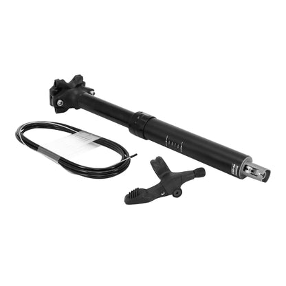 Tige de selle télescopique VTT P2R air-huile aluminium noir diam. 31.6 L396MM débattement 125MM