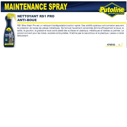 Putoline Nettoyant Dirt Bike Super Cleaner Pro Anti-Boue 1L
