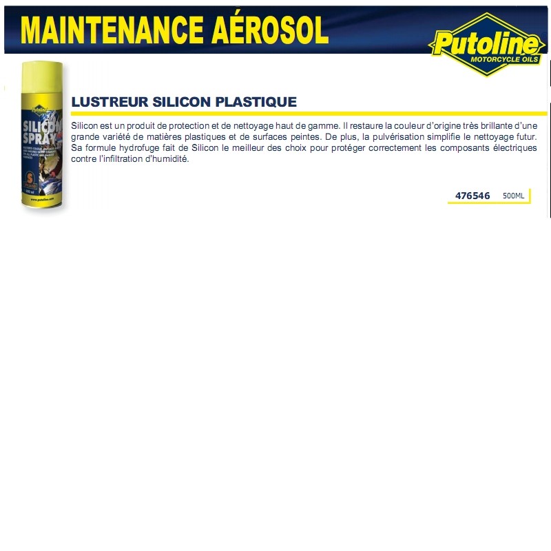 Nettoyant protecteur plastique silicone spray Putoline 500 ml