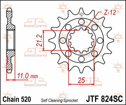 Pignon MX léger autonettoyant JT SPROCKETS