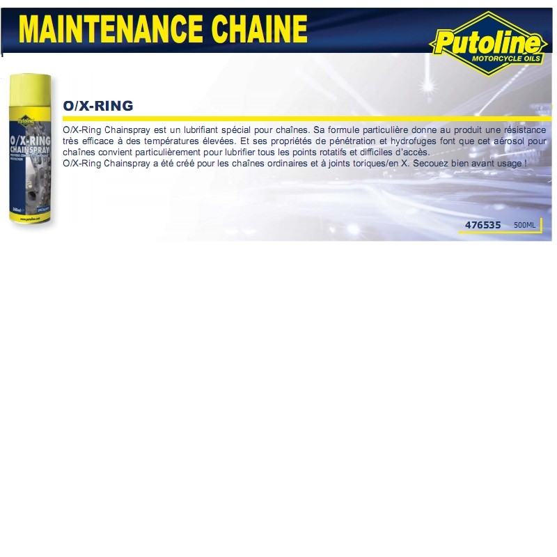 Graisse chaîne O/X-Ring spray aérosol 500 ml Putoline 70289