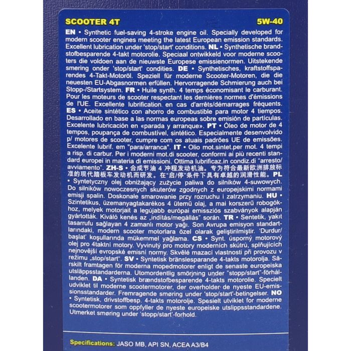 Huile moteur 4T Putoline 5W40 synthétique 1L 70424