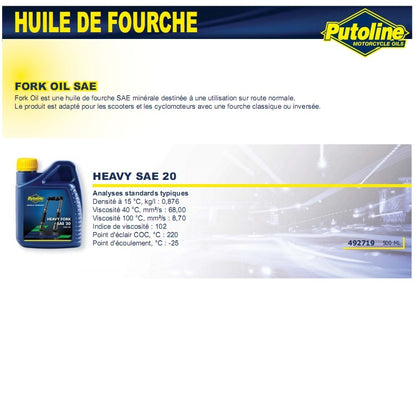 Huile de suspension Putoline Heavy Fork 500 ml