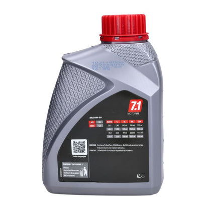 Huile moteur Malossi huile 0w30 synthétiseur complet. 4 temps (SAE 0W-30) 7.1 - Bouteille de 1L 7618267b
