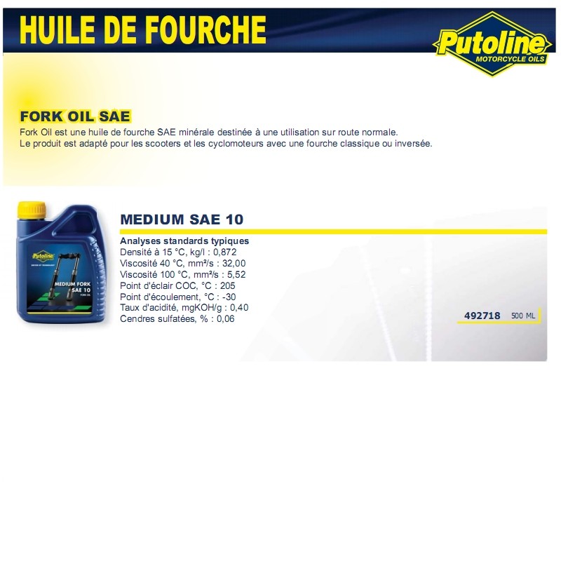Huile de suspension Putoline Medium Fork 500 ml