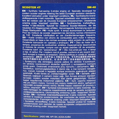 Huile moteur 4 temps 5W-40 Putoline Scooter 4T 1L