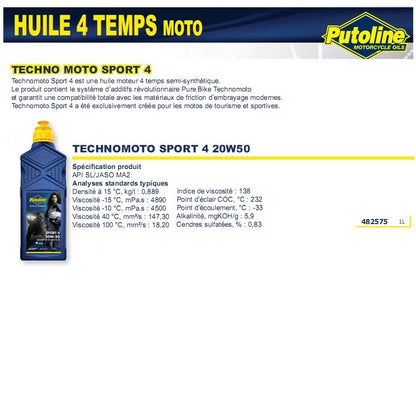 Huile Putoline Sport 4R 20W-50 1L
