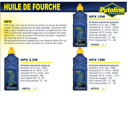 Huile de fourche avant Putoline HPX R 10W 1L
