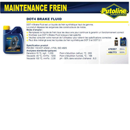 Liquide de frein Putoline Point 4 500 ml