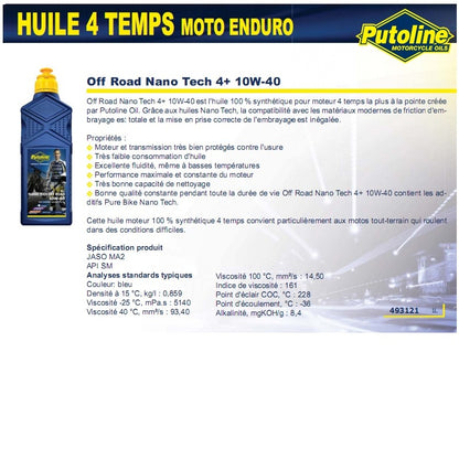 Huile Putoline N-Tech Off Road 10W-40 1L
