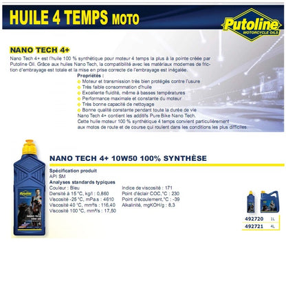 Huile moteur Putoline N-Tech Pro R+ 10W-50 1L