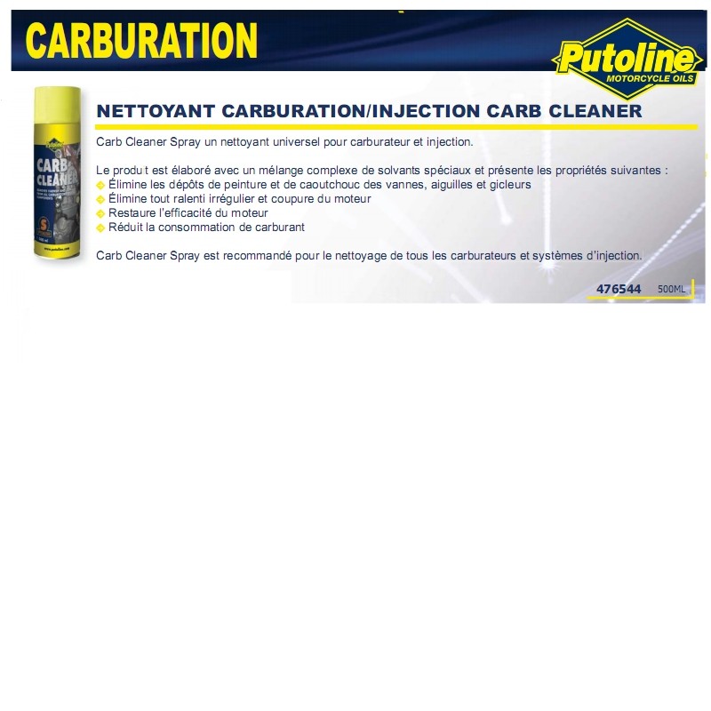 Aérosol 500 ml nettoyant carburateur Putoline Carb Cleaner