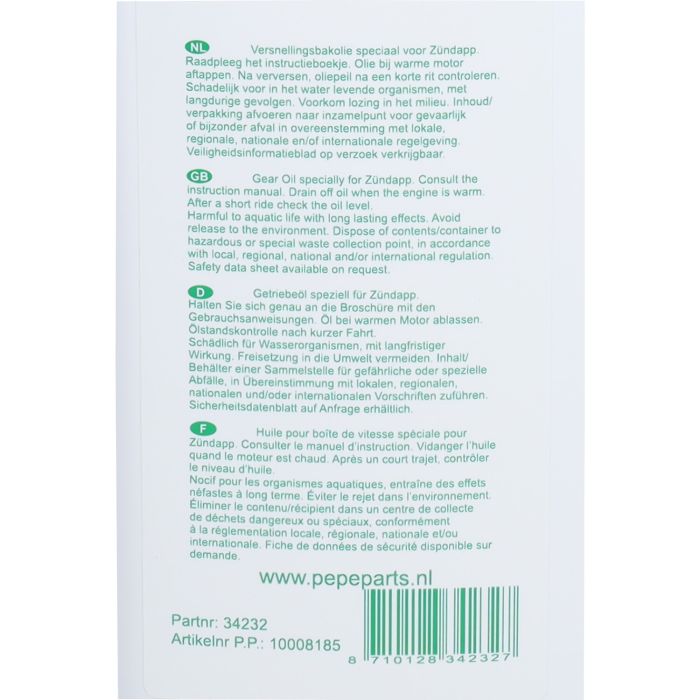 Huile de transmission A-quality SAE-80 500 ml