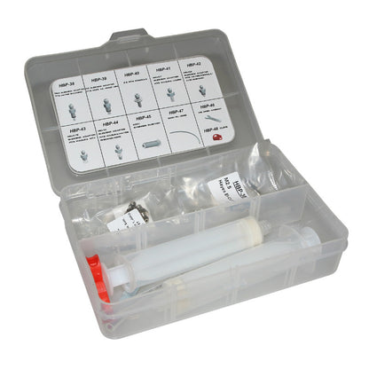 Kit de purge frein à disque BRAKCO pour frein hydraulique huile minérale et DOT avec adaptateurs