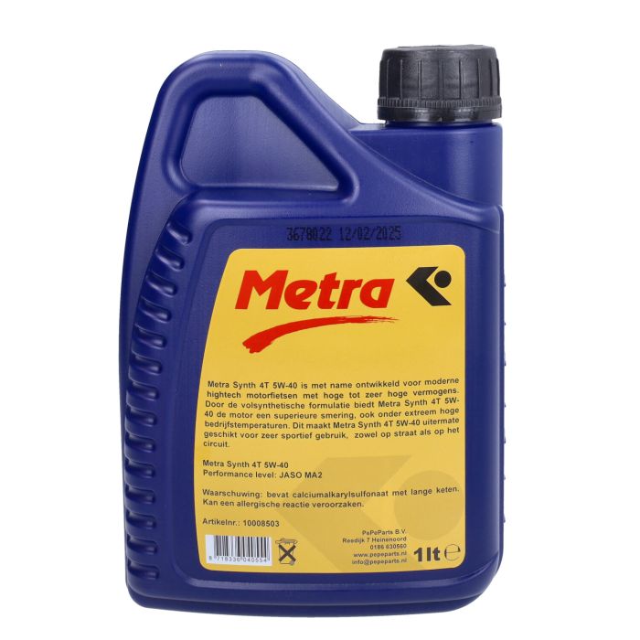 Huile moteur Metrakit 5W40 synthétique - Bouteille de 1L