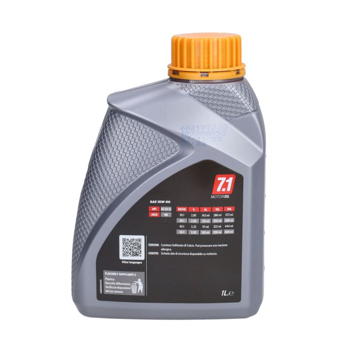 Huile moteur Malossi huile 15W50 synthétique sport 4T Bouteille de 1L 7613475b