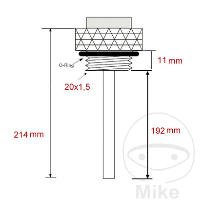 Jauge indicateur température huile JMP 20x1.5 mm