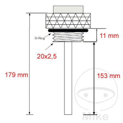 Jauge de température d'huile JMP 20x2.5 mm
