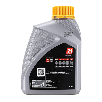 Huile moteur 4 temps Malossi Sport 7.1 SAE 10W30 synthétique 1L